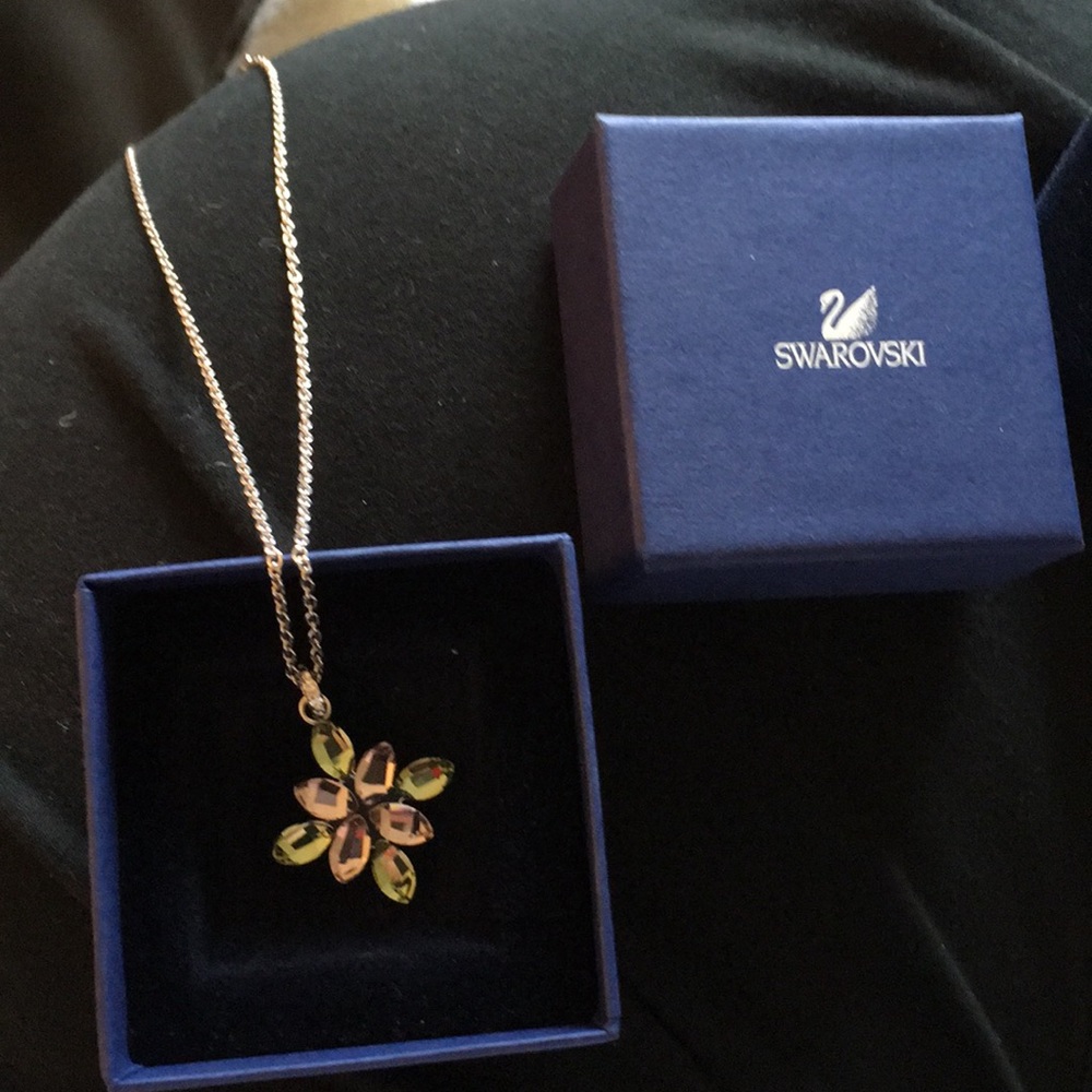 Swarovski Crystal cross/flower necklace
